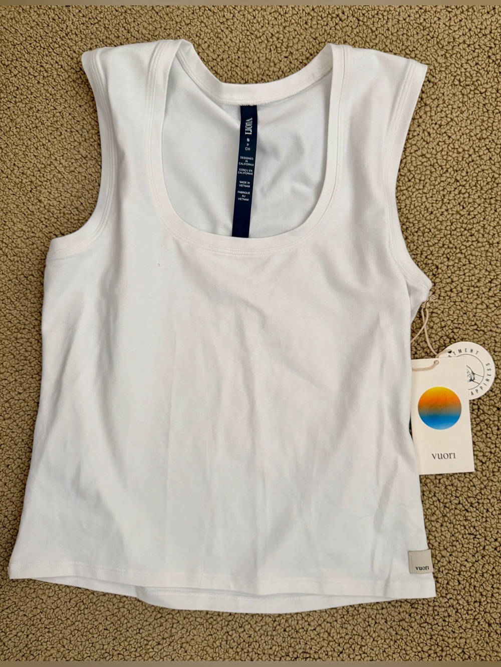 Vuori White Scoop Neck Tank